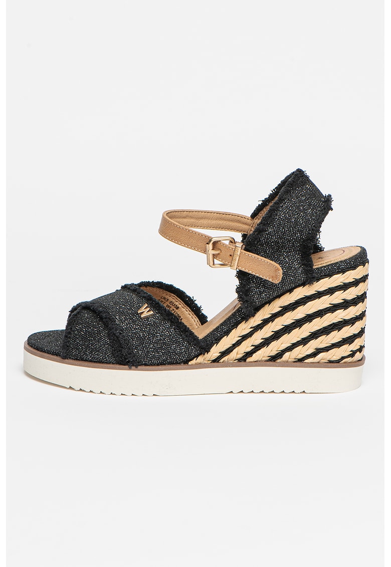 Sandale wedge tip espadrile cu barete incrucisate Maiorca