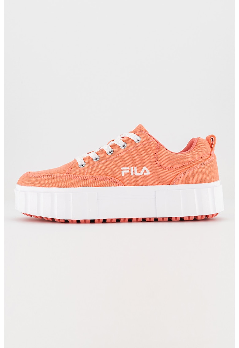 Pantofi sport flatform cu logo Sandblast - Roz somon