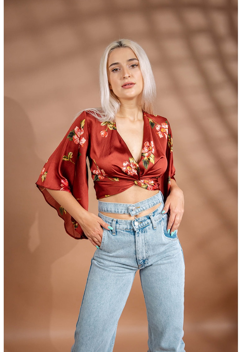 Bluza crop din satin Liza