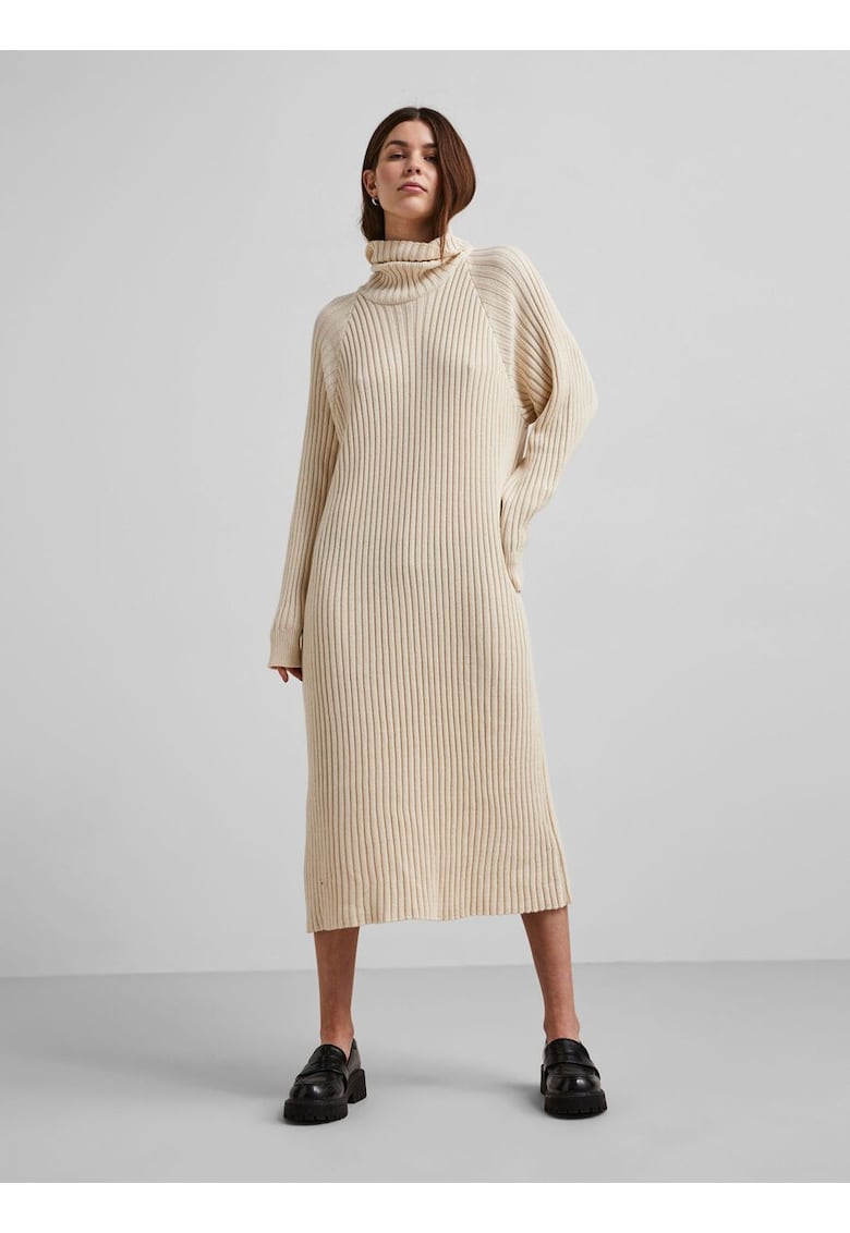Y.A.S - Rochie-pulover striata cu guler inalta