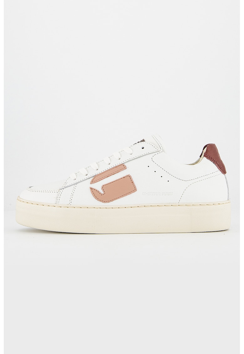 Pantofi sport de piele si logo in lateral