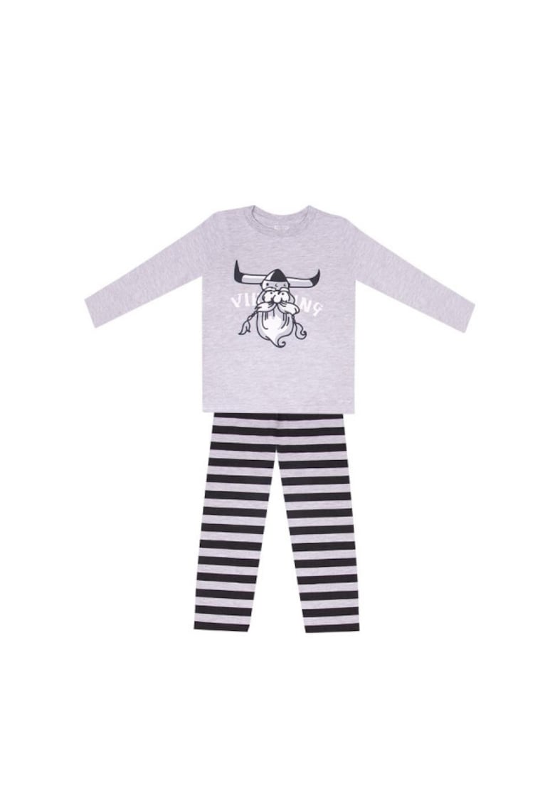 Pijama - Viking - Maneca lunga - Bumbac - Baieti - Multicolor