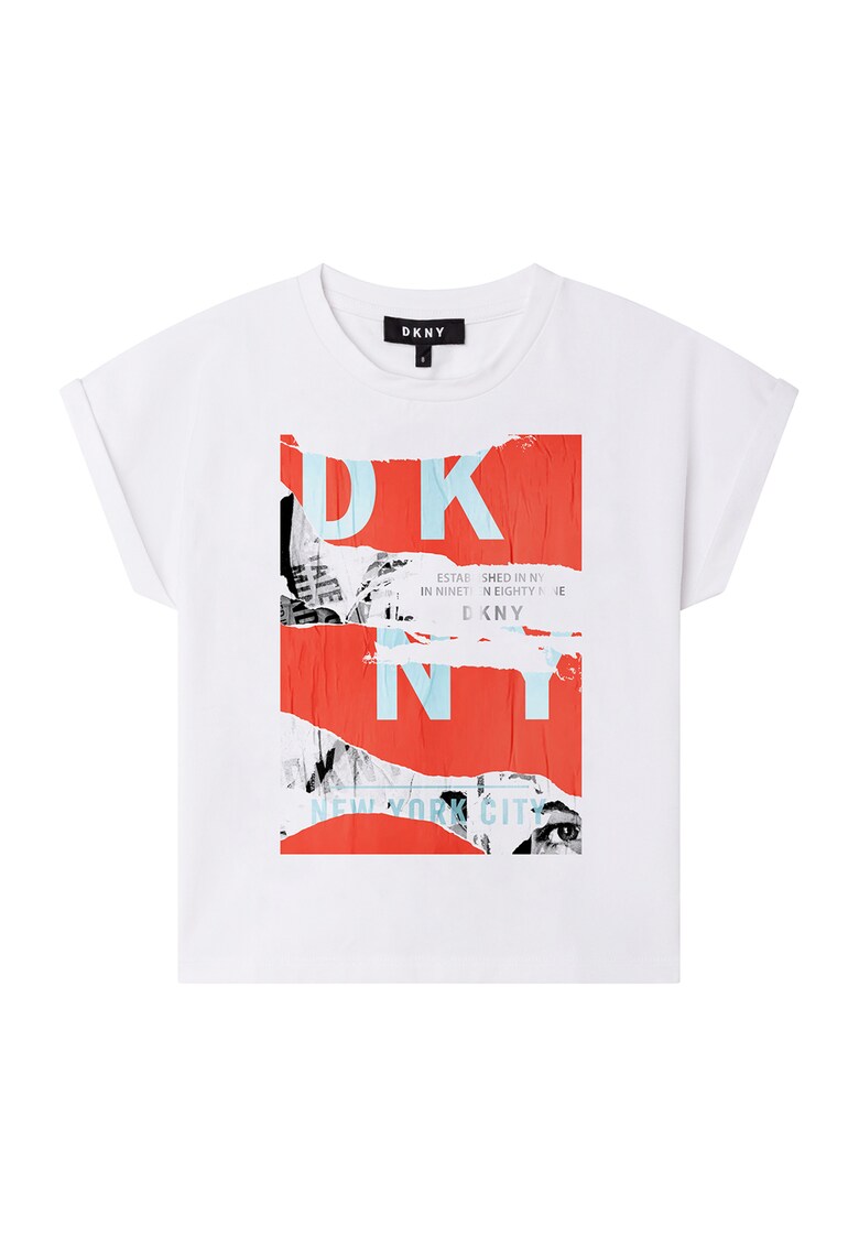 Tricou din amestec de bumbac cu imprimeu DKNY  Imbracaminte