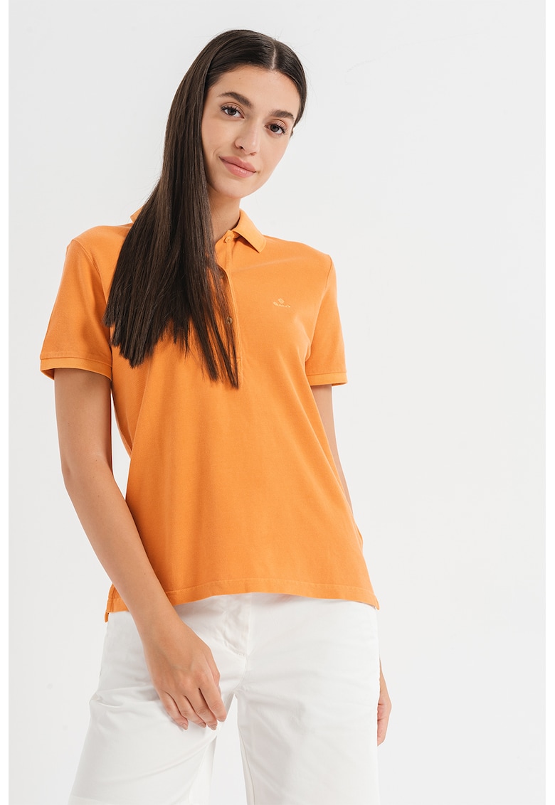 Tricou polo regular fit din material pique Sunfaded