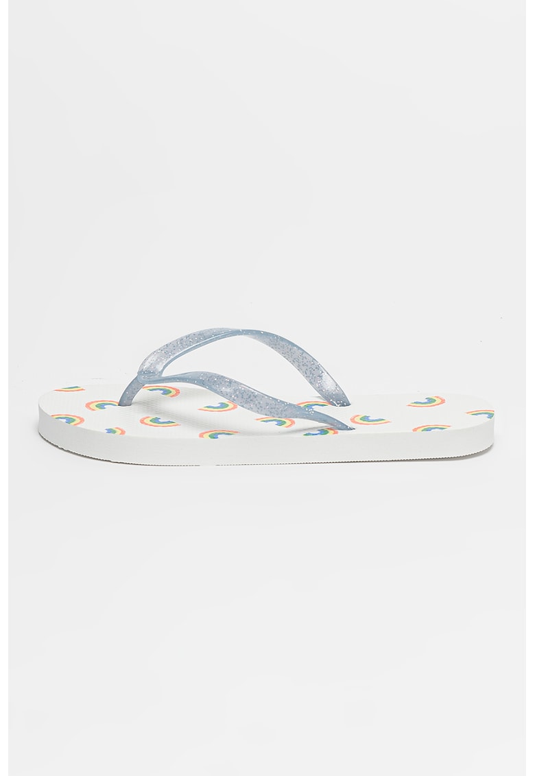 Papuci flip-flop cu aspect stralucitor