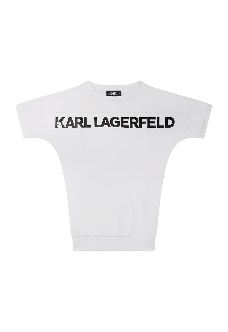 Karl Lagerfeld Kids Rochie dreapta cu decolteu la baza gatului si imprimeu logo supradimensionat