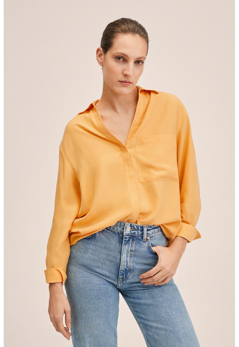 Риза Limone от лиосел със свободна кройка Mango