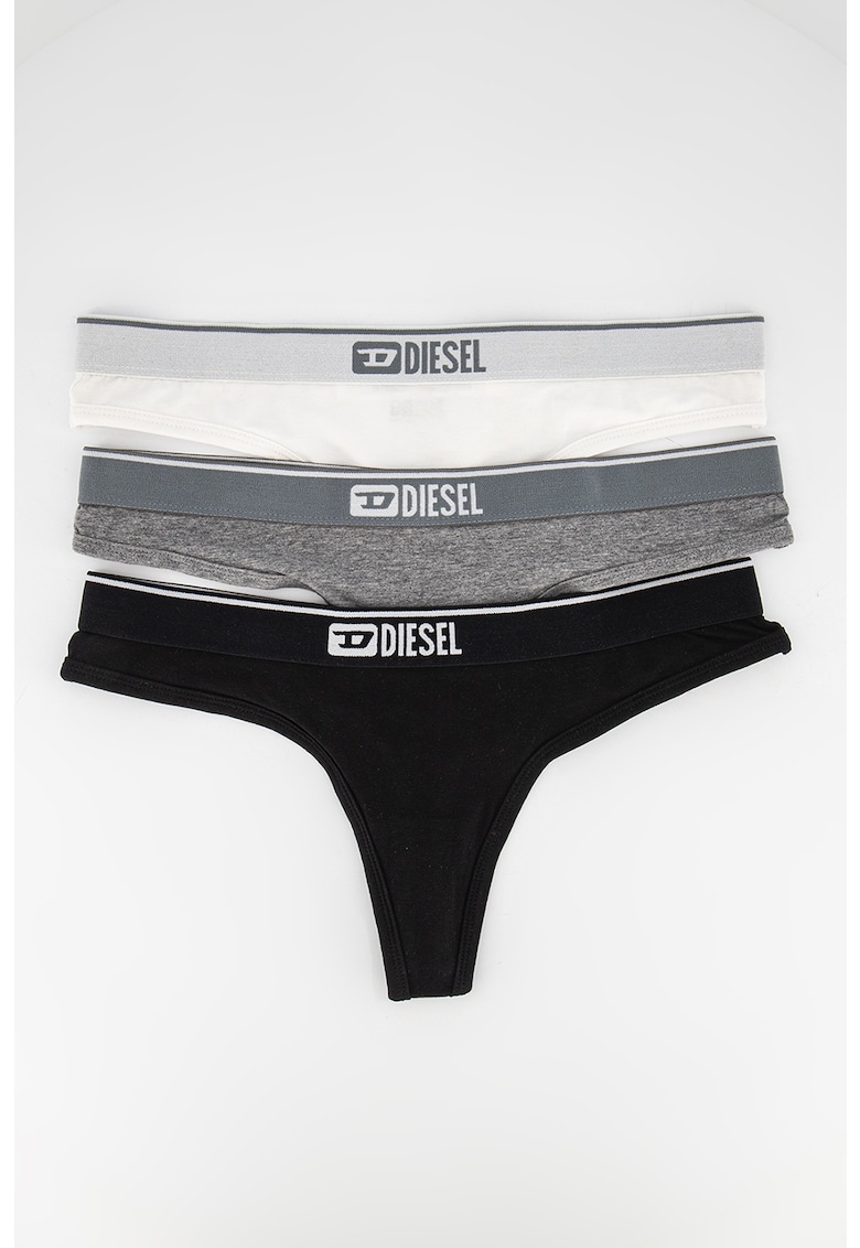 Set de chiloti tanga cu banda logo in talie Starsey - 3 perechi