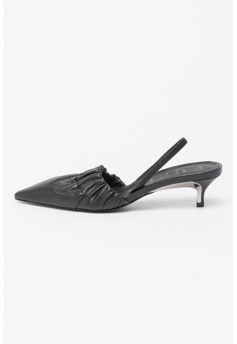 Pantofi slingback de piele cu toc kitten Code Stretch