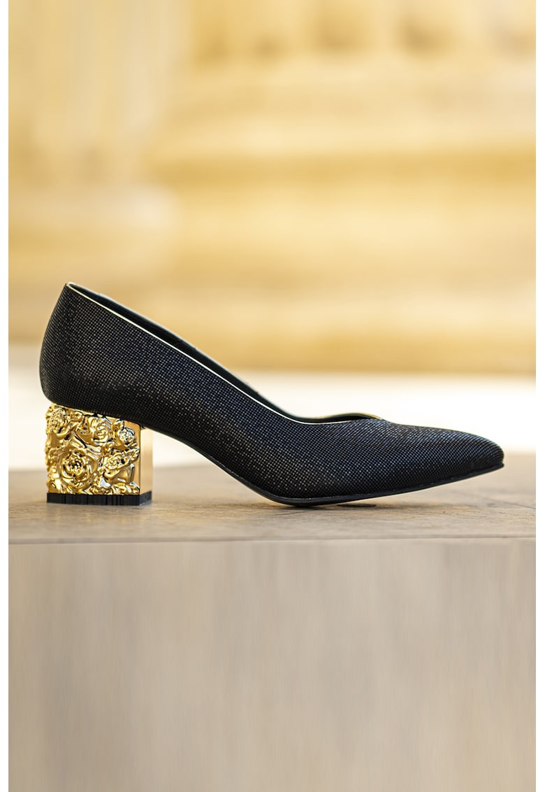 Pantofi de piele cu toc masiv Melina clasici imagine noua gjx.ro