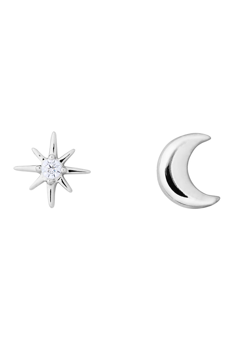 Cercei din argint veritabil in forma de luna si soare cu tija fashiondays.ro