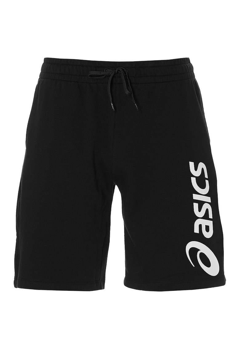 Pantaloni scurti cu snururi de ajustare si logo pentru antrenament - Negru