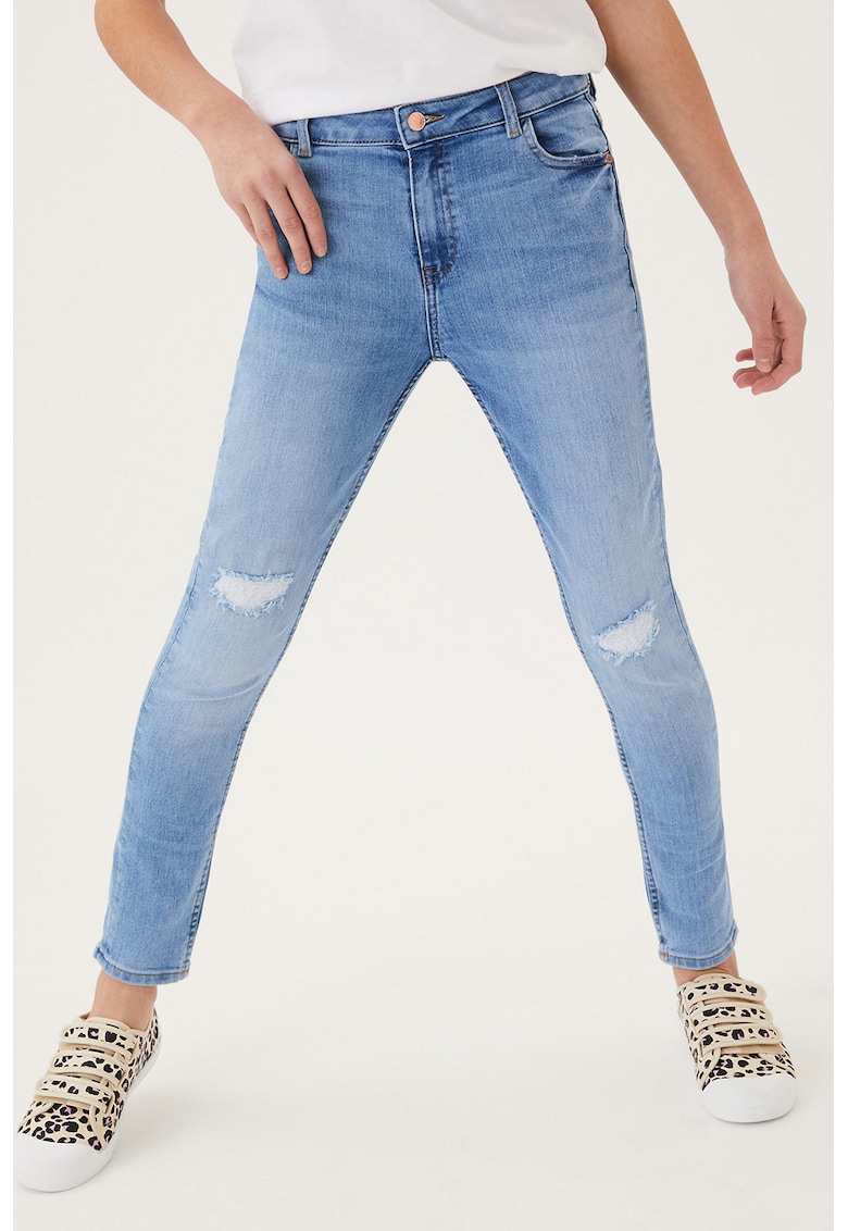 Прилепнали дънки с протрити зони Marks Spencer