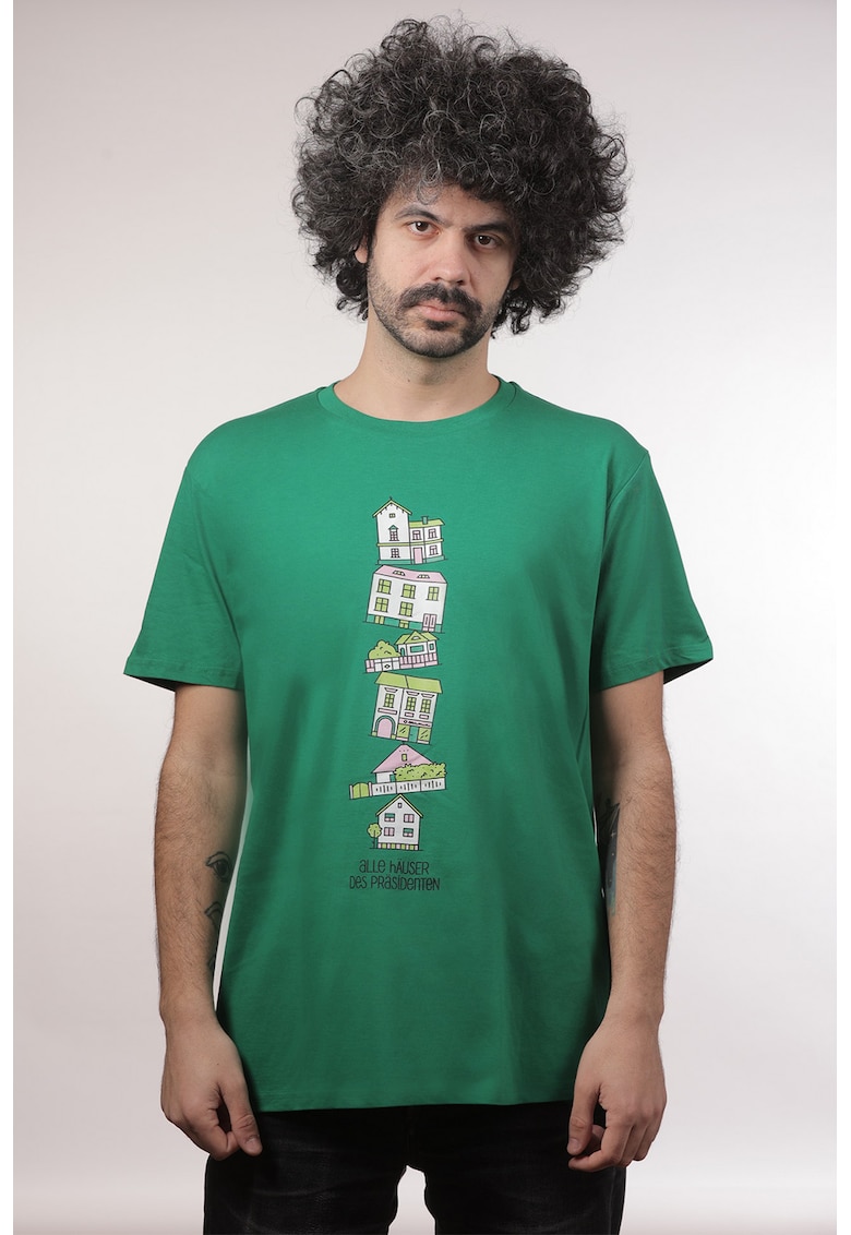 Tricou unisex din bumbac organic cu imprimeu grafic fashiondays imagine noua