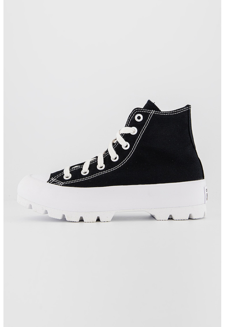 Converse Tenisi mid-high cu talpa masiva Chuck Taylor All Star - Alb/Negru