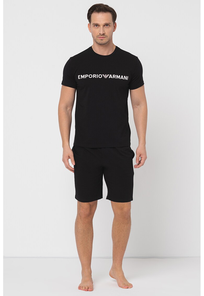 Emporio Armani Underwear Къса пижама с лого за Мъже Emporio Armani Underwear Къса пижама с лого за Мъже