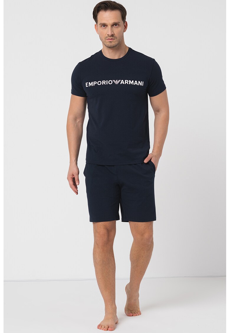 Emporio Armani Underwear Къса пижама с лого за Мъже Emporio Armani Underwear Къса пижама с лого за Мъже