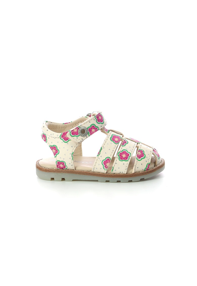 Sandale din piele cu model floral fashiondays.ro imagine noua 2022