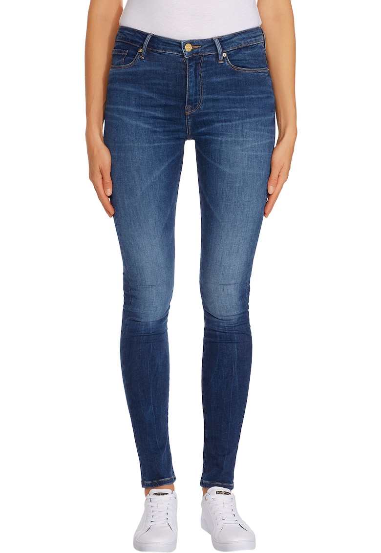 Blugi skinny fit cu 5 buzunare - Albastru inchis