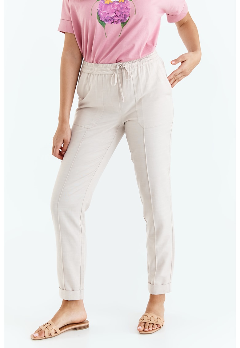 Pantaloni conici cu snur in talie Sumiko