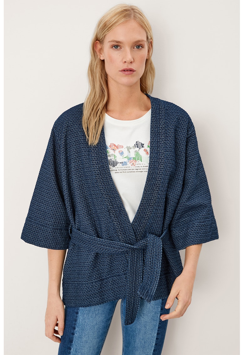 Kimono lejer cu model jacquard imagine reduceri black friday 2021 fashiondays.ro