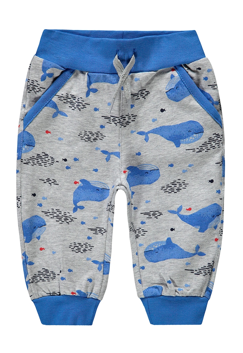 Pantaloni sport cu imprimeu si snur de ajustare in talie