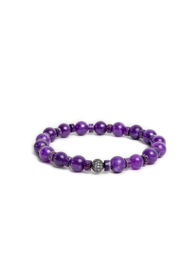 Bratara pietre semipretioase dama - din cristale de Jad Mov - Chameli - sfere de 6mm -