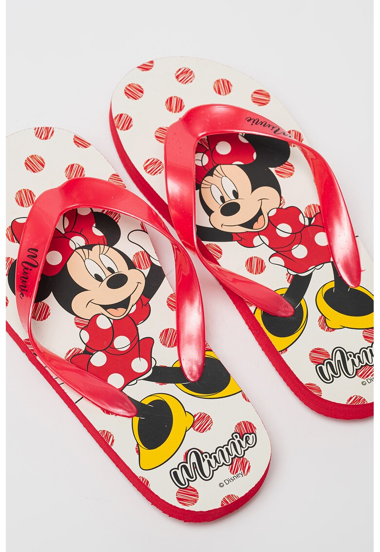 Papuci flip-flop cu imprimeu minnie mouse
