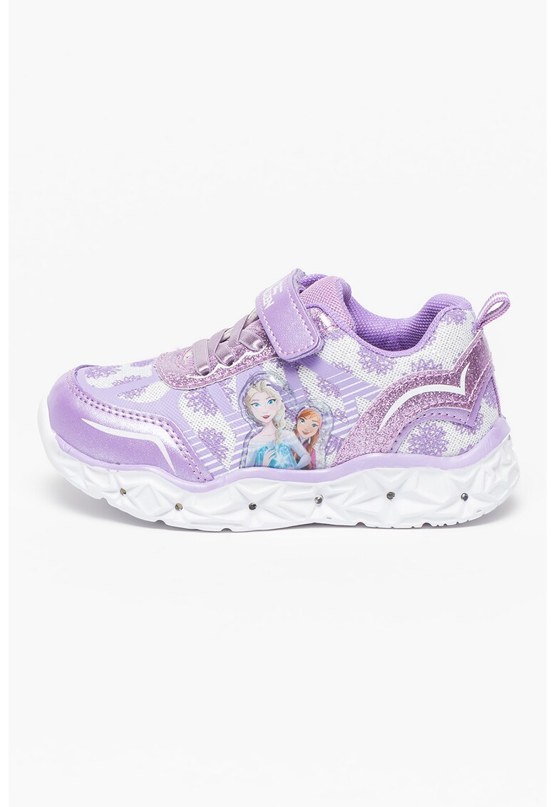 Pantofi sport cu velcro si imprimeu Frozen