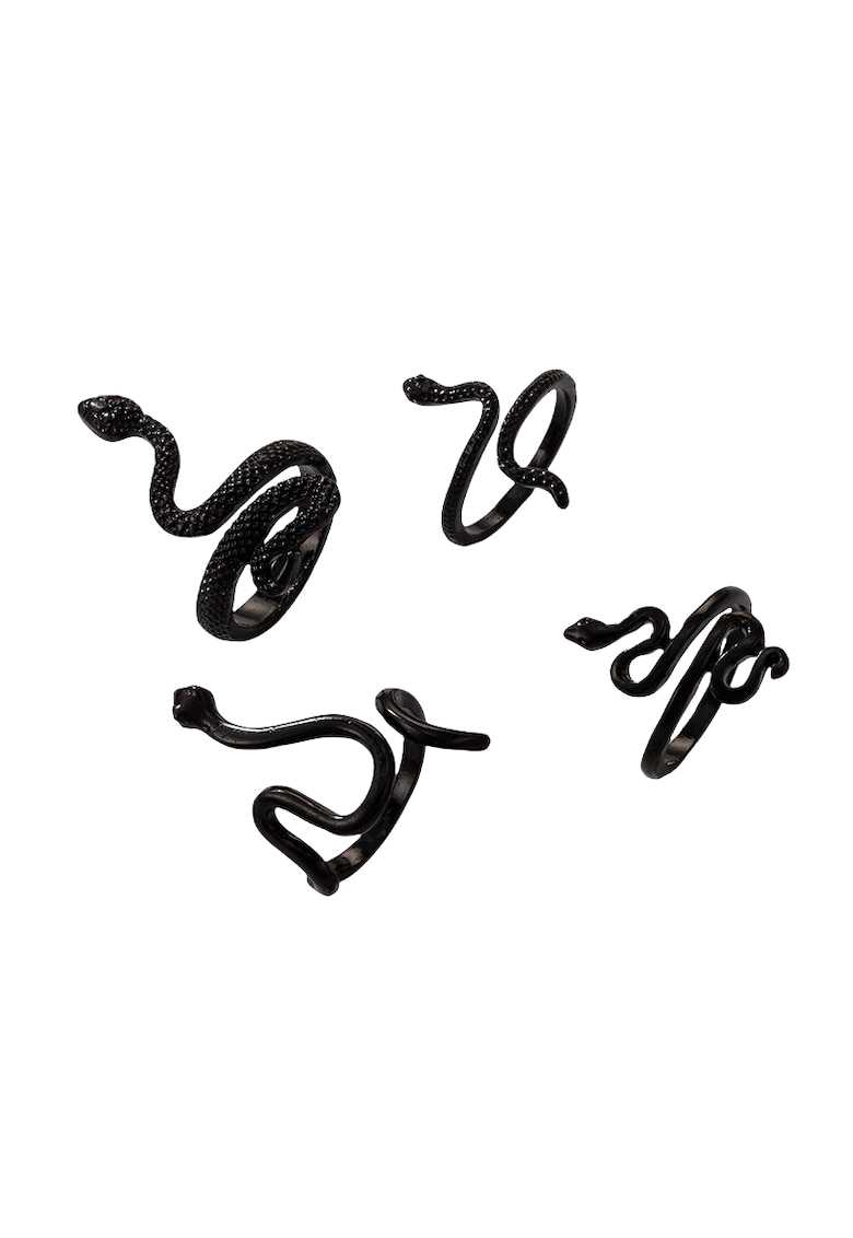 Set 4 inele - negre - in forma de sarpe - Keyla C15 -