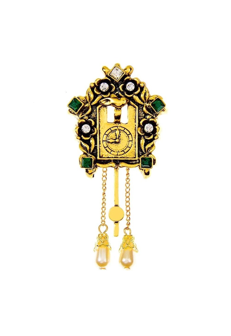 Brosa aurie - in forma de orologiu - cu pietre - Laurice C4 -