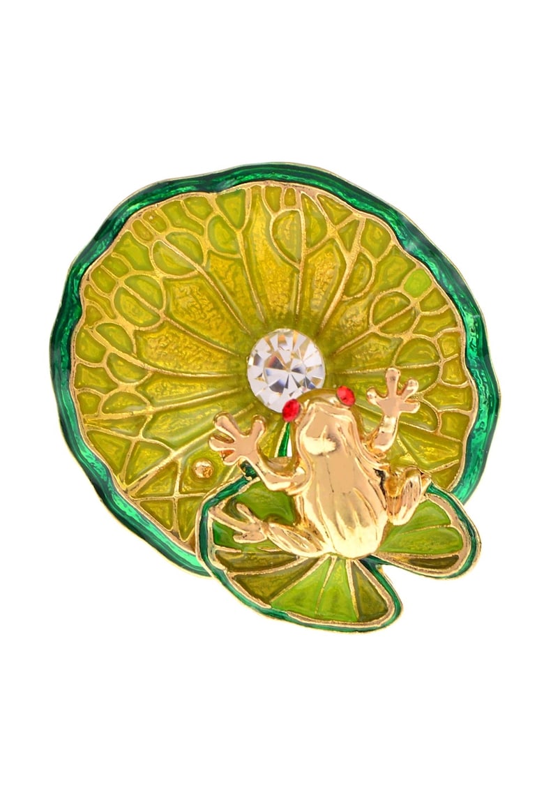 Brosa aurie - forma de frunza de nufar si broscuta - Larsine C5 -