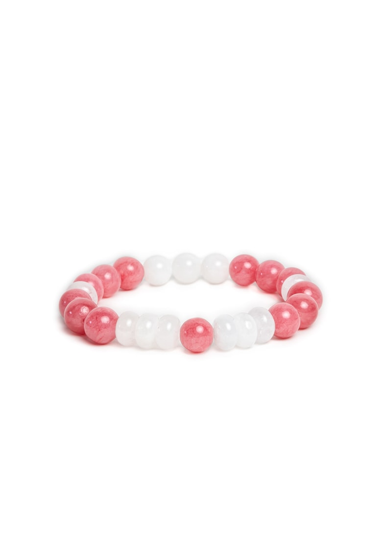 Bratara dama din pietre semipretioase - cu Jad Rosu si Morganit - Misel - sfere de 6mm -