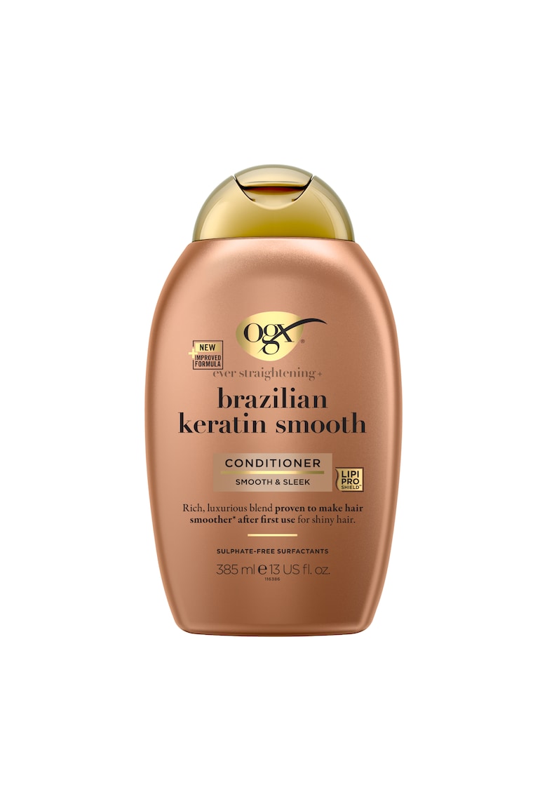 Balsam Brazilian Keratin Smooth - pentru netezire de durata - cu uleiuri de cocos si avocado - proteine din keratina si unt de cocos - pentru par des - fara sulfati - 385 ml