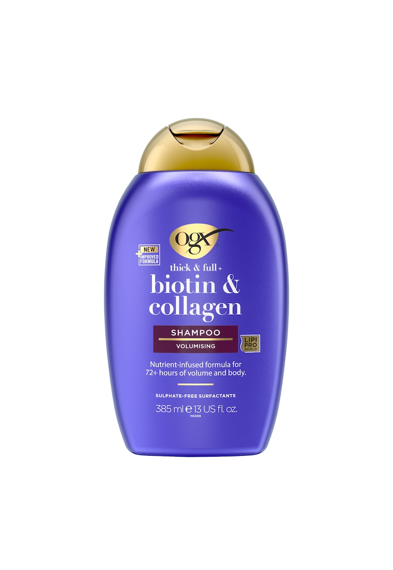 Sampon pentru volum  Biotina & Colagen - cu vitamina B7 - pentru un par des si bogat - fara sulfati - 385 ml