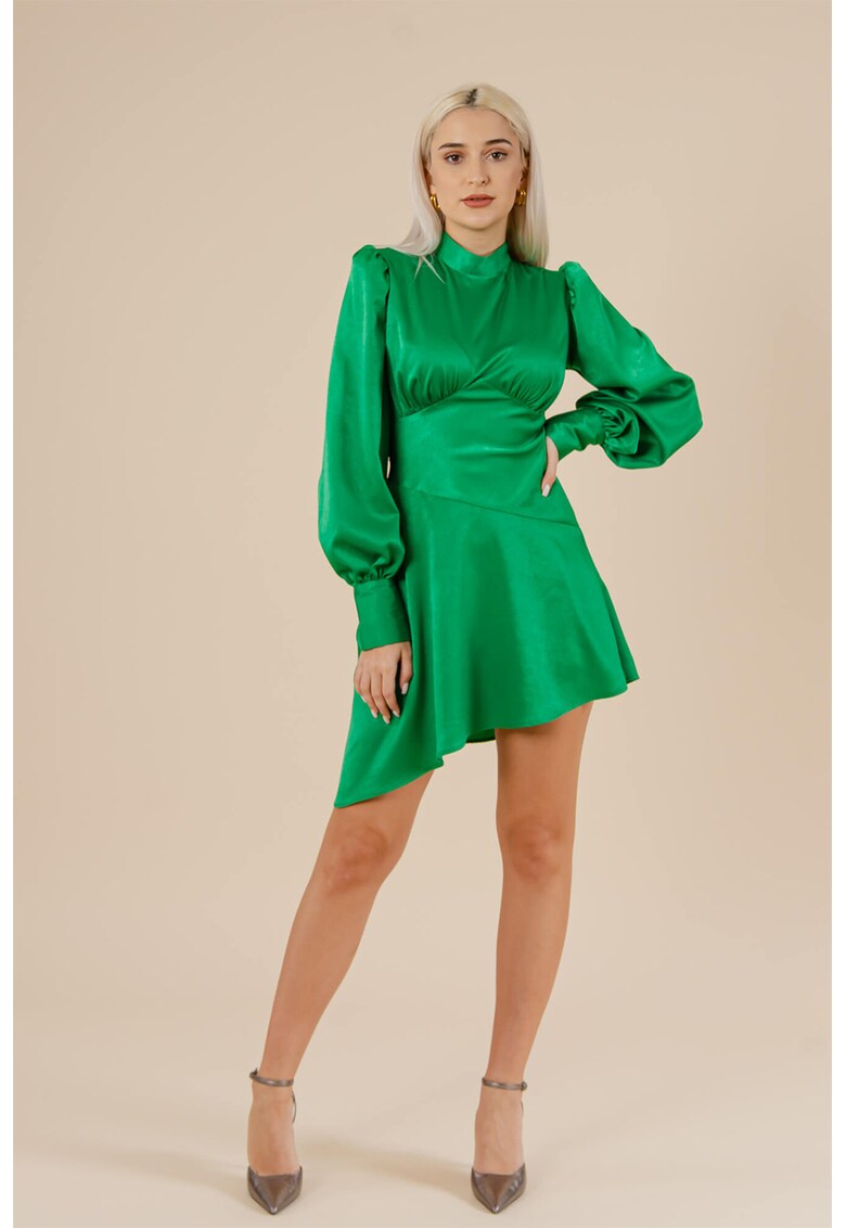 Rochie mini asimetrica cu maneci bishop Estrella