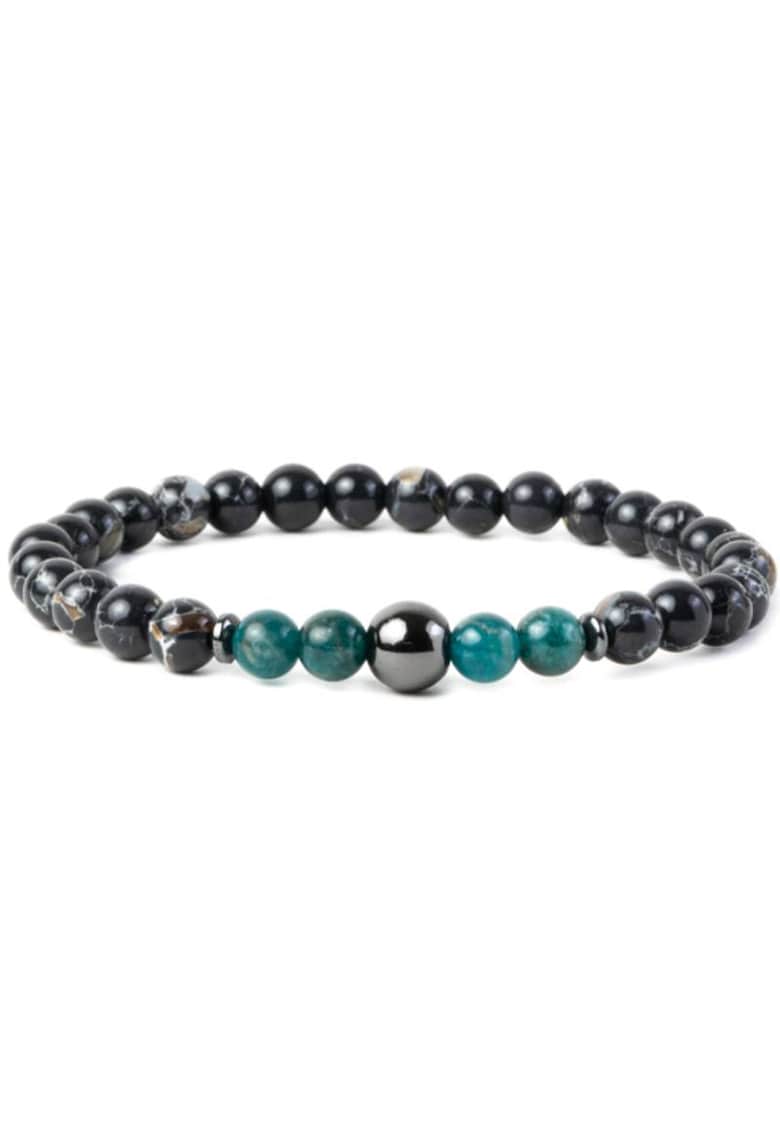 Bratara barbati pietre semipretioase - Apatit - Shell Turquoise Negru si Hematit - Virat - sfere 6mm -