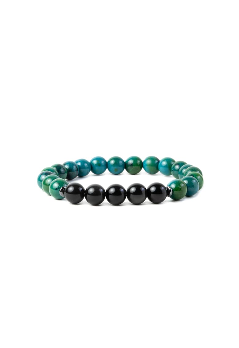 Bratara barbati din pietre semipretioase - cristale Pheonix Stone si Obsidian - Samar - sfere de 8mm -