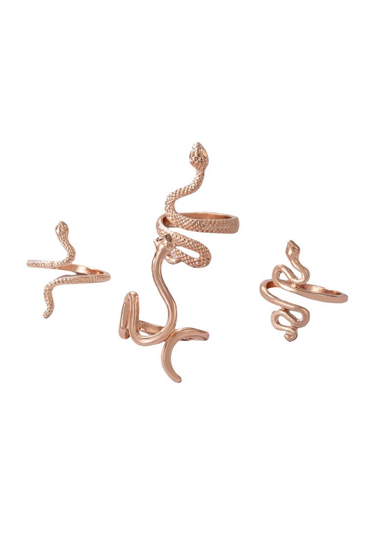 Set 4 inele - rose gold - in forma de sarpe - Kinga C17 -