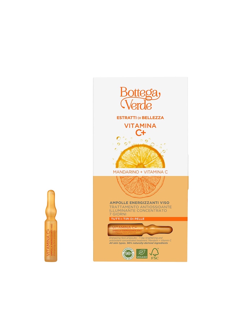 Tratament antioxidant si iluminator concentrat pentru toate tipurile de ten -Mandarina + Vitamina C - Estratti di Bellezza - 7x2 ML -
