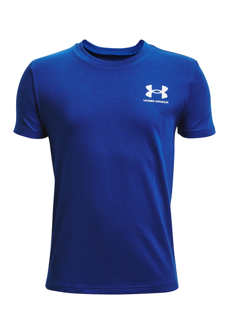 Tricou cu logo pe piept - pentru fitness Sportstyle - Alb/Albastru royal