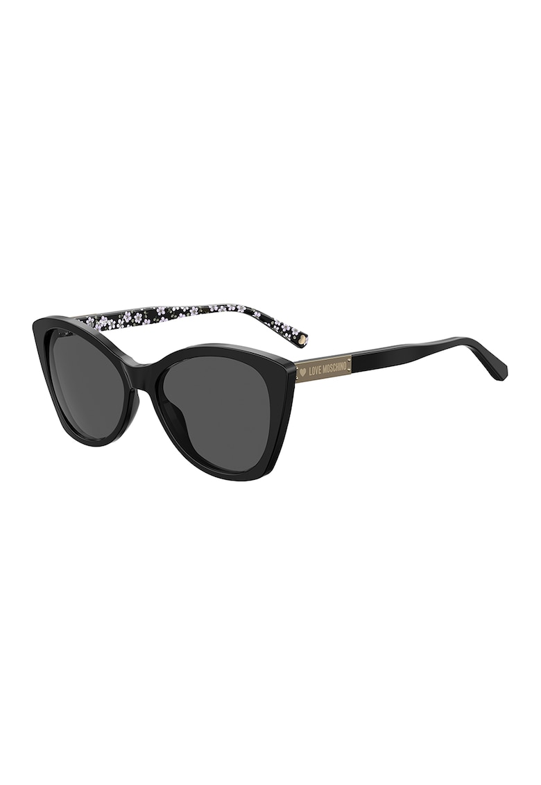 Ochelari de soare cat-eye cu detalii florale