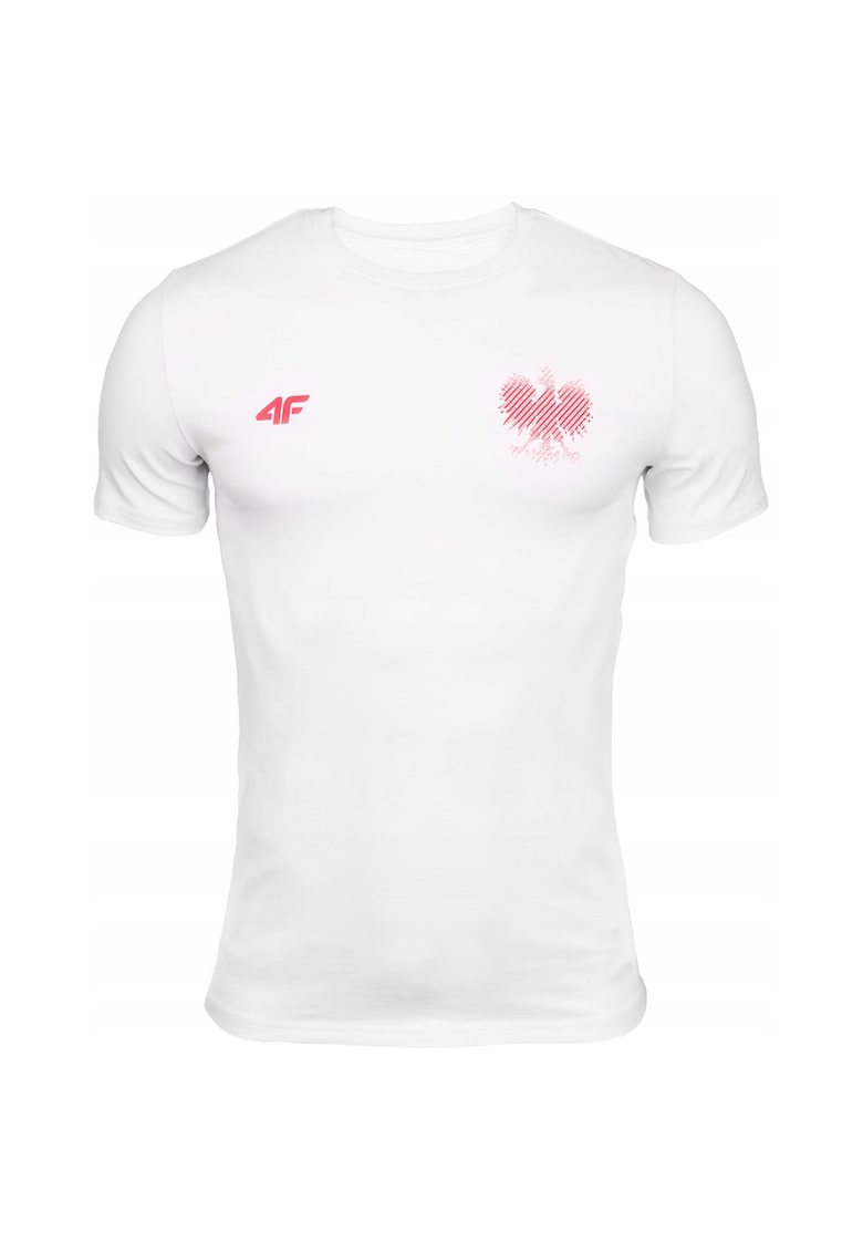 Tricou sport barbati - Cu logo imprimat - Bumbac/Spandex - Alb