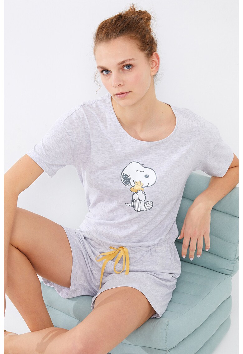 Salopeta tip pijama cu imprimeu cu Snoopy fashiondays.ro imagine noua 2022