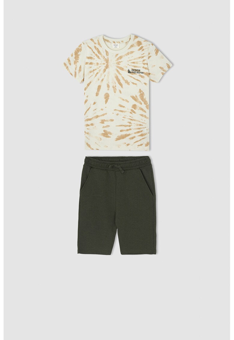 Set de tricou si pantaloni scurti cu imprimeu - 2 piese