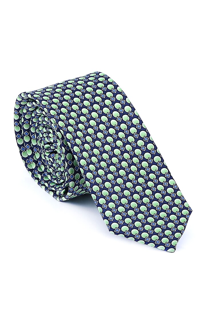 Cravata ingusta din matase cu model geometric ANSWEAR