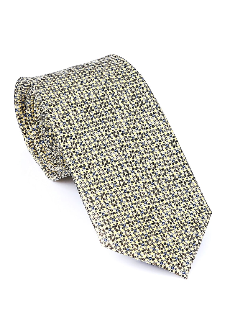 Cravata ingusta din matase cu model geometric Grazie Filipeti ACCESORII/Papioane