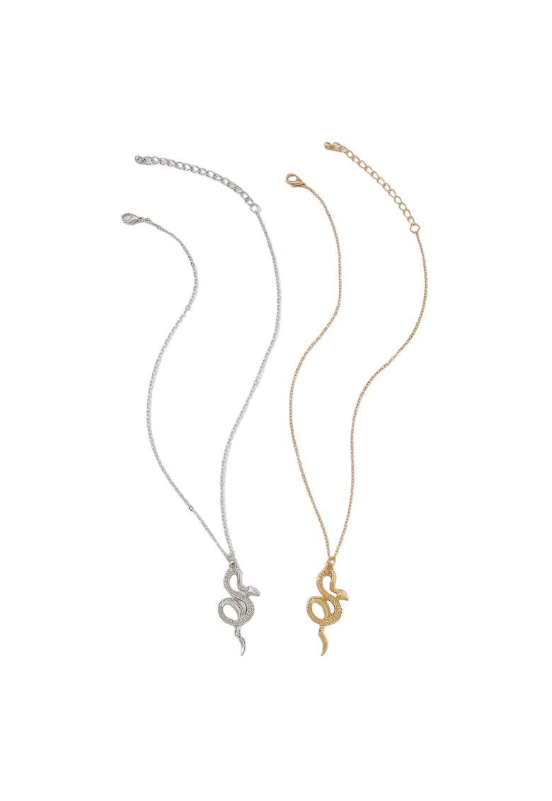 Set 2 coliere - auriu si argintiu - cu serpi - Lucretia C12 -
