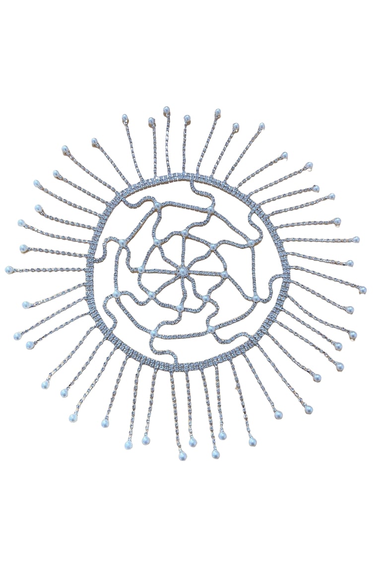 Accesoriu de cap - argintiu - cu pietre - Lucretia C7 -