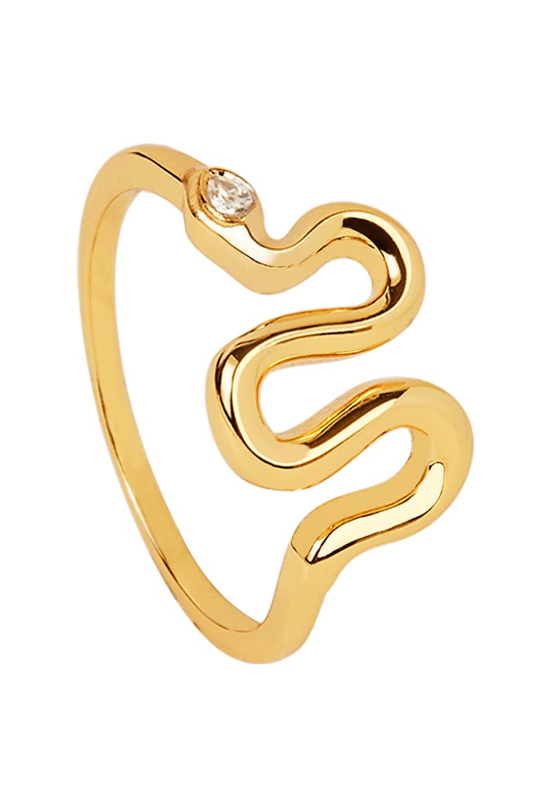 Inel placaleyolé - 18k gold-plated ring with zirconia